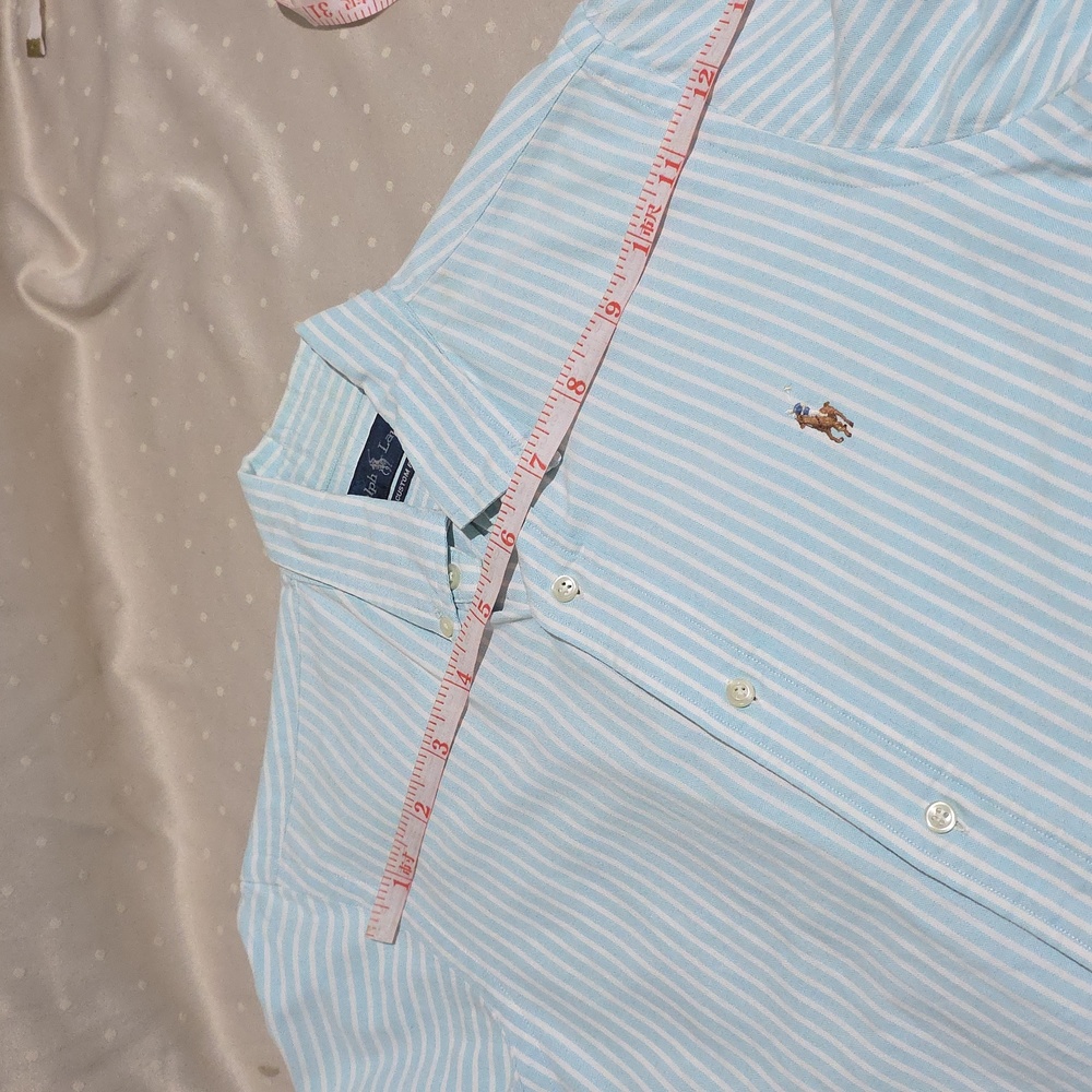 Ralph Lauren Pale Blue and White Striped Men's Button-Down Shirt - Picture 7 of 7